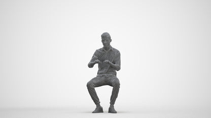 realistic 3D man casual business, scanned archviz people for Blender and 3ds Max, three-quarter front view render