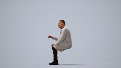 3D human model man medical, photogrammetry scanned person for archviz, three-quarter view render