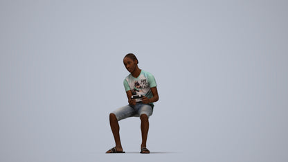 photogrammetry 3D boy casual kids, realistic human model archviz FBX, top-down view render