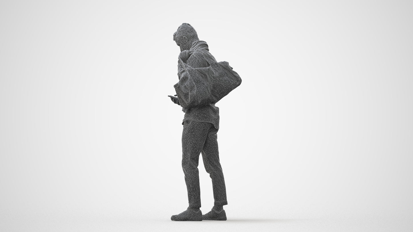 realistic 3D people man casual walking, render-ready for V-Ray and Corona, FBX OBJ, square thumbnail