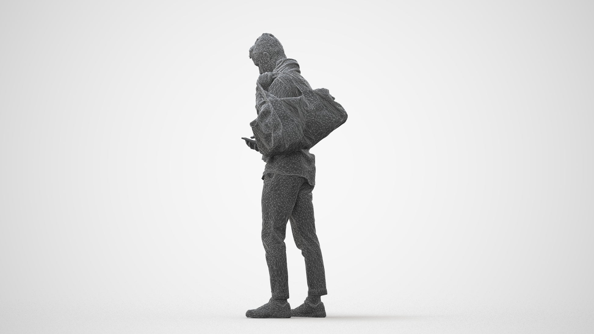 realistic 3D people man casual walking, render-ready for V-Ray and Corona, FBX OBJ, square thumbnail