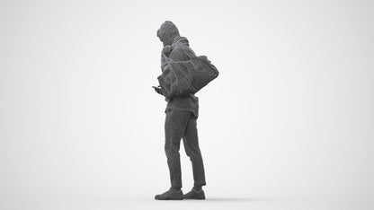 realistic 3D people man casual walking, render-ready for V-Ray and Corona, FBX OBJ, square thumbnail