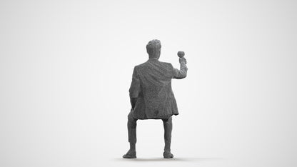 realistic 3D man formal formalaffairs, scanned archviz people for Blender and 3ds Max, wireframe front view