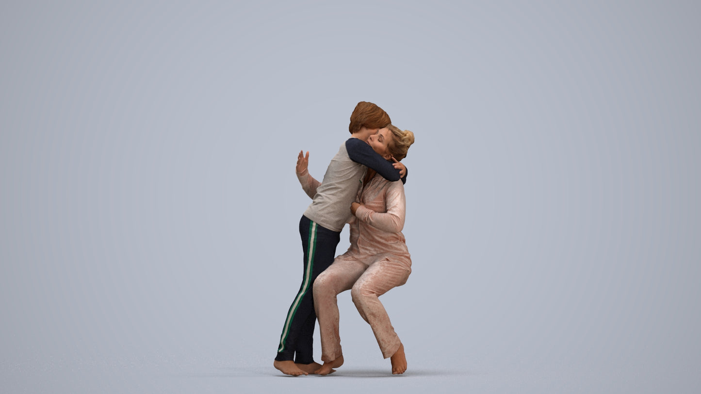 realistic 3D human girl kids, archviz people FBX OBJ for Blender, standing pose render