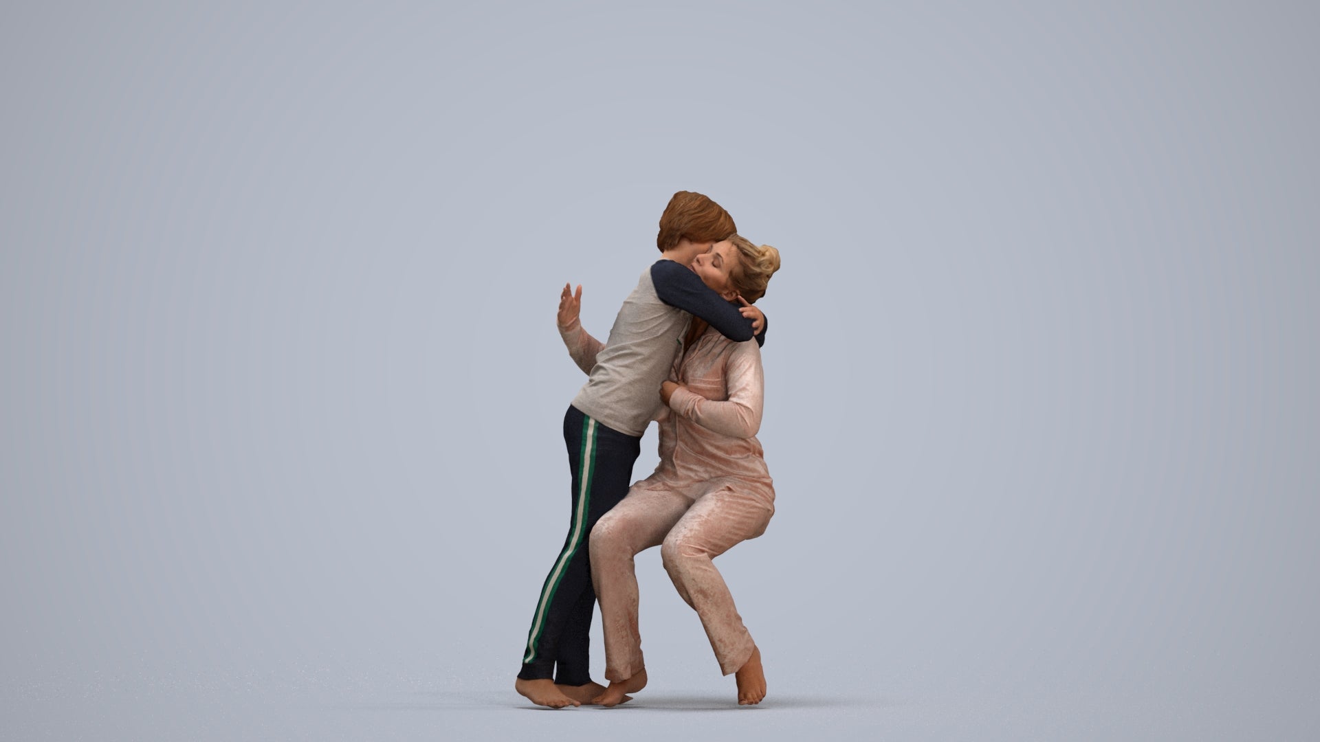 realistic 3D human girl kids, archviz people FBX OBJ for Blender, standing pose render