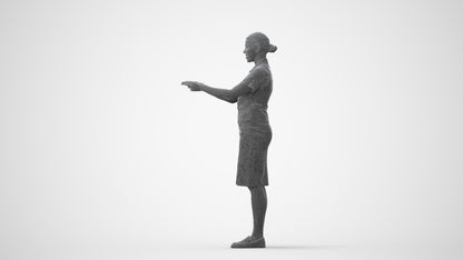 photogrammetry 3D woman hospitality, realistic human model archviz FBX, square thumbnail