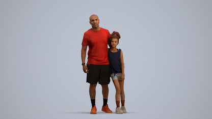 realistic 3D people girl sport kids, render-ready for V-Ray and Corona, FBX OBJ, standing pose render
