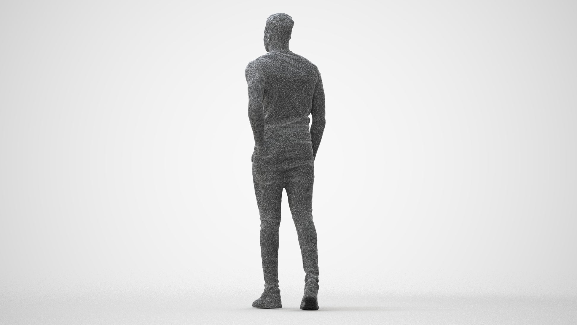 scanned 3D man casual walking, photogrammetry people for Enscape and V-Ray, square thumbnail