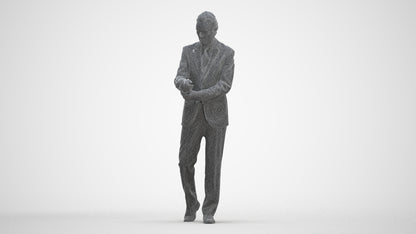 photogrammetry 3D man business, realistic human model archviz FBX, three-quarter front view render