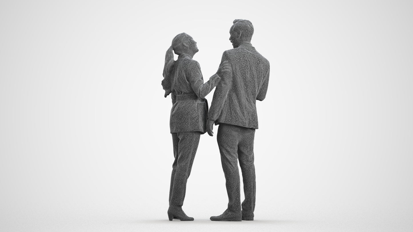 realistic 3D human woman formal business, archviz people FBX OBJ for Blender, wireframe front view