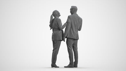 realistic 3D human woman formal business, archviz people FBX OBJ for Blender, wireframe front view