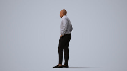 3D scanned man business, photorealistic archviz people for Enscape and SketchUp, three-quarter view render
