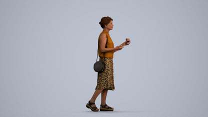 photogrammetry 3D woman casual standing, realistic human model archviz FBX, front view render
