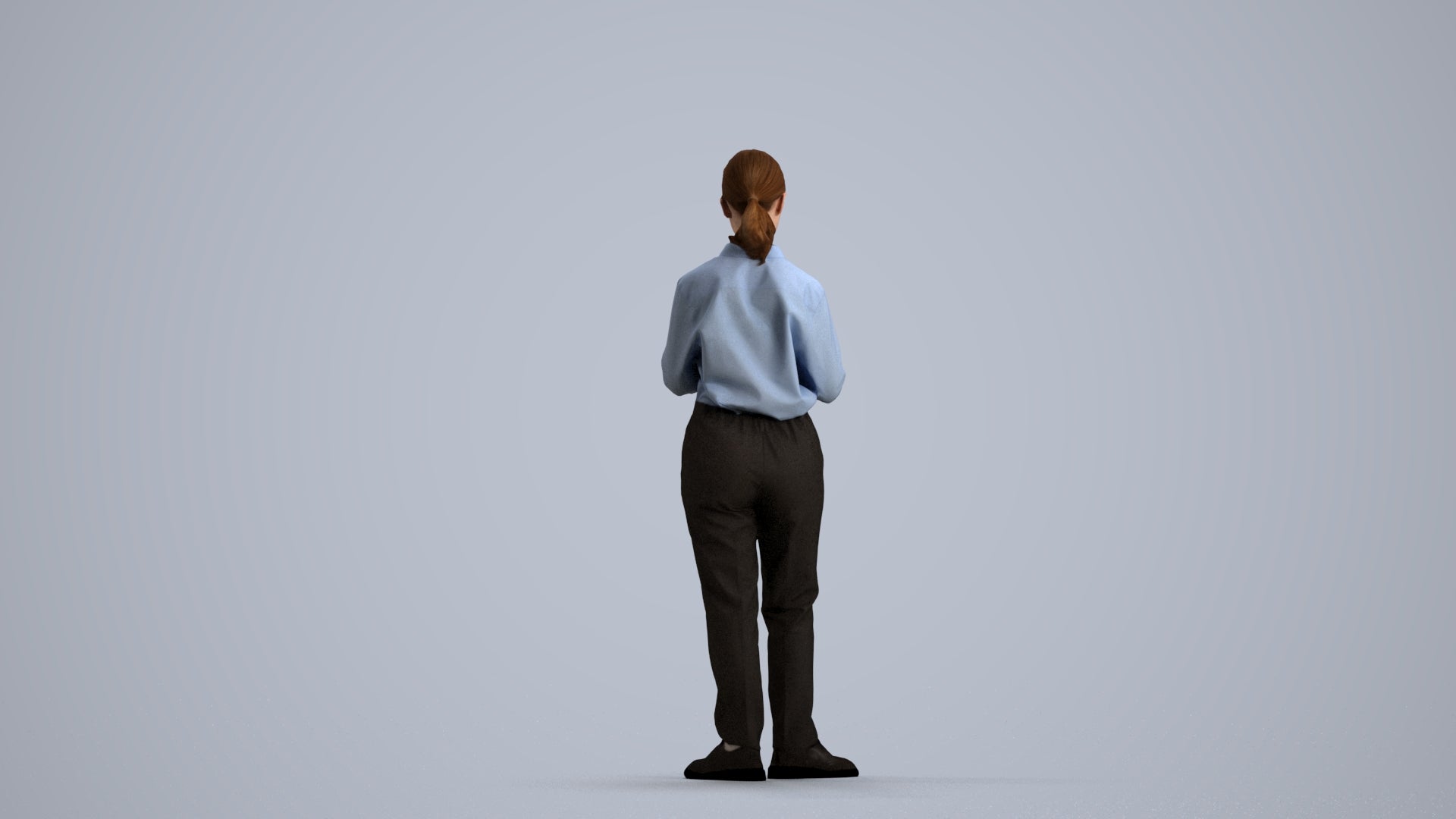 3D scanned girl kids, photorealistic archviz people for Enscape and SketchUp, front view render