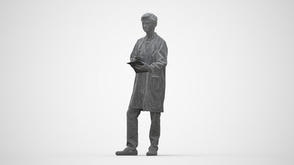 3D human model man medical, photogrammetry scanned person for archviz, wireframe back view