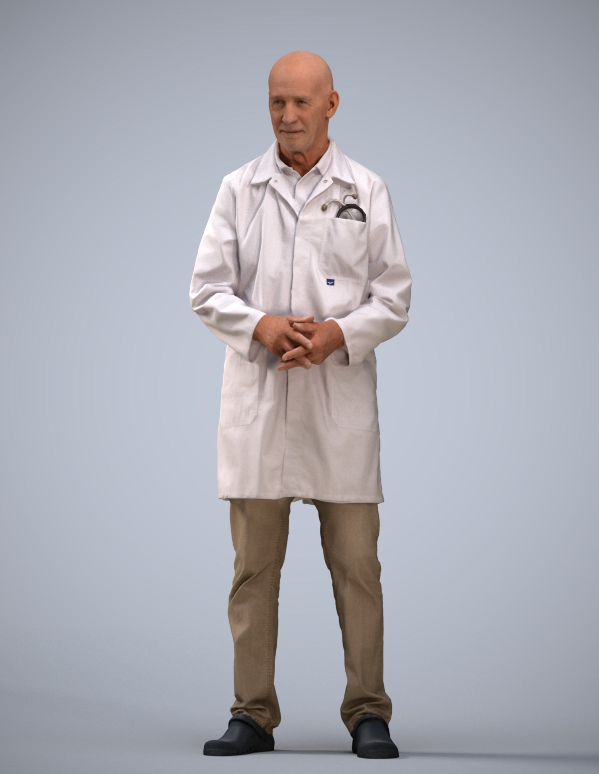 3D scanned senior man medical, photorealistic archviz people for Enscape and SketchUp