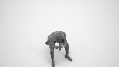 realistic 3D people man business, render-ready for V-Ray and Corona, FBX OBJ, wireframe three-quarter view