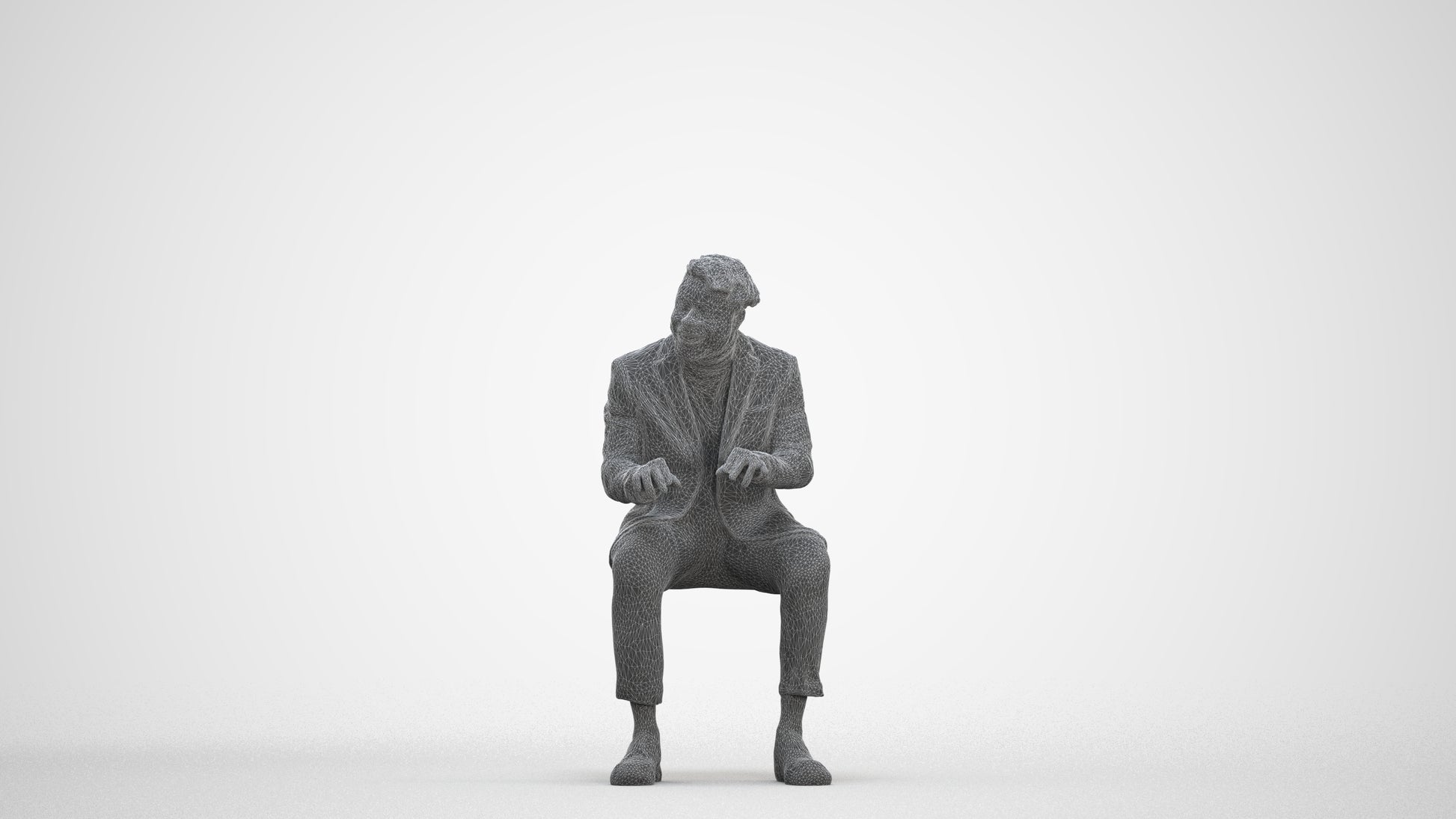 photogrammetry 3D man business, realistic human model archviz FBX, three-quarter front view render