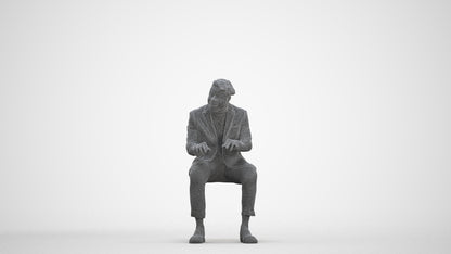 photogrammetry 3D man business, realistic human model archviz FBX, three-quarter front view render
