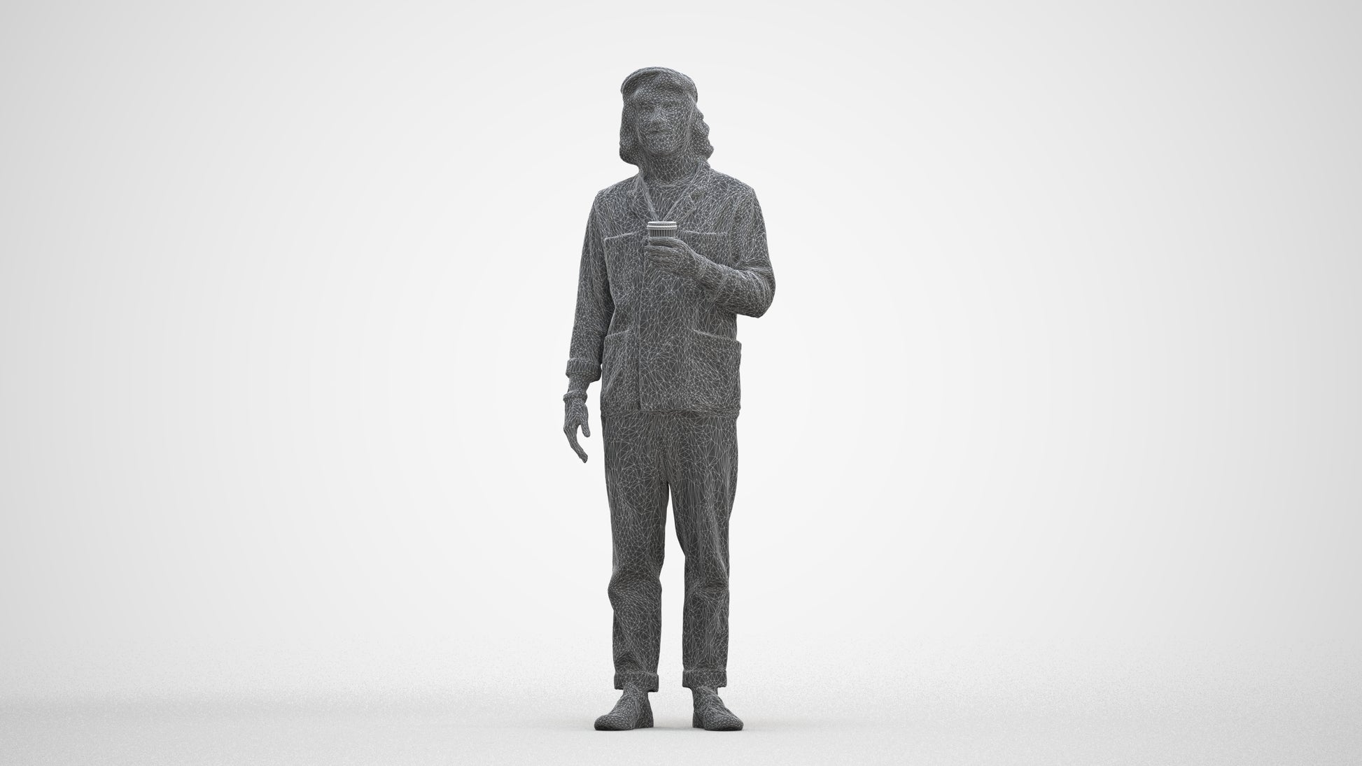 realistic 3D people man casual standing, render-ready for V-Ray and Corona, FBX OBJ, three-quarter front view render