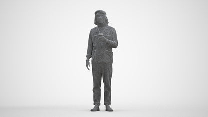 realistic 3D people man casual standing, render-ready for V-Ray and Corona, FBX OBJ, three-quarter front view render