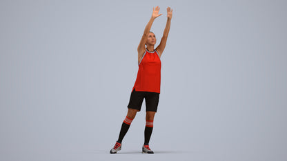 3D people model woman sport, scanned human for 3ds Max rendering, standing pose render