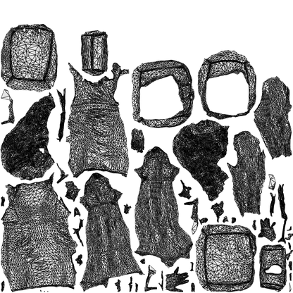 3D people model woman casual shopping, scanned human for 3ds Max rendering, wireframe top-down view