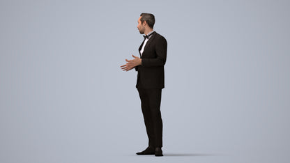 3D people model man formal formalaffairs, scanned human for 3ds Max rendering, three-quarter view render