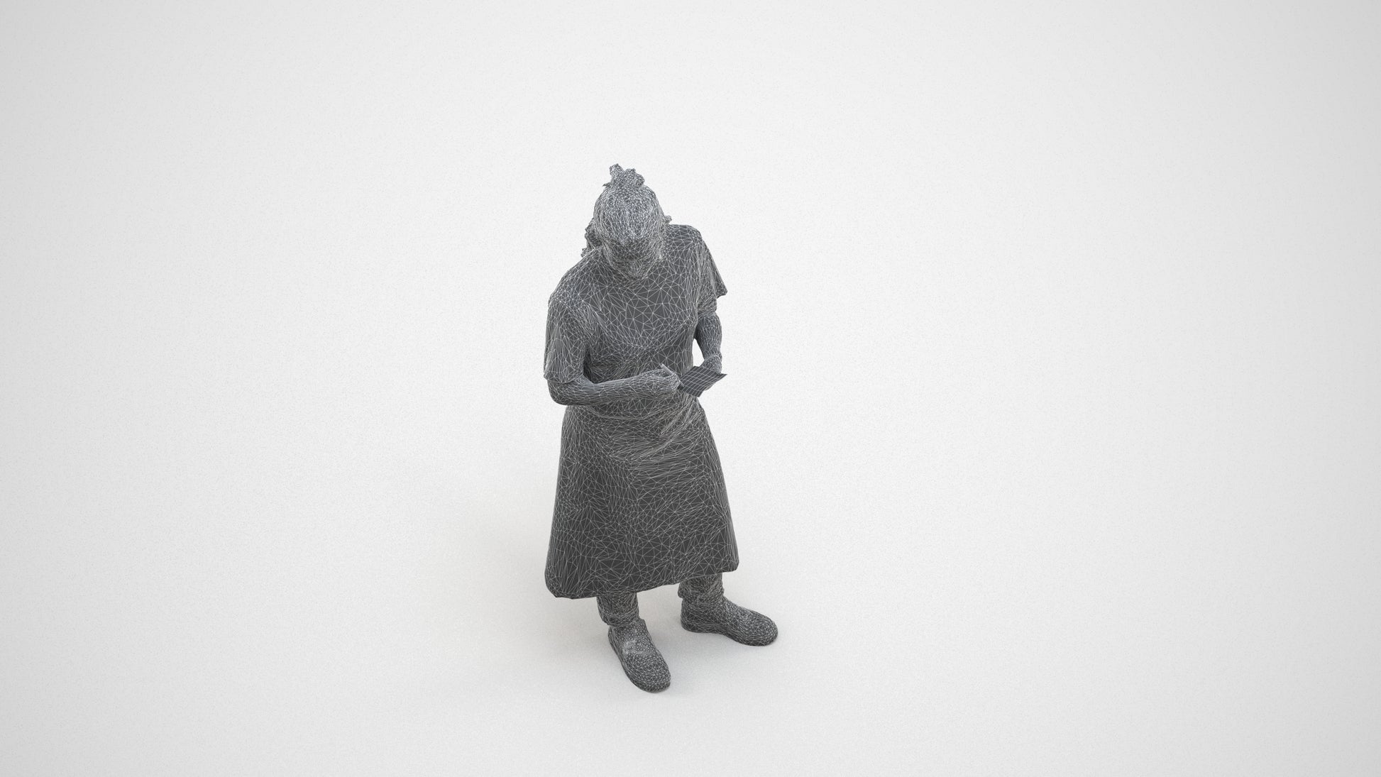 photogrammetry 3D woman mix, realistic human model archviz FBX, wireframe three-quarter view