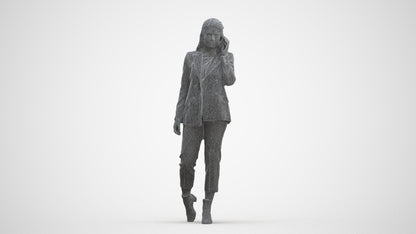 3D scanned woman business, photorealistic archviz people for Enscape and SketchUp, three-quarter front view render