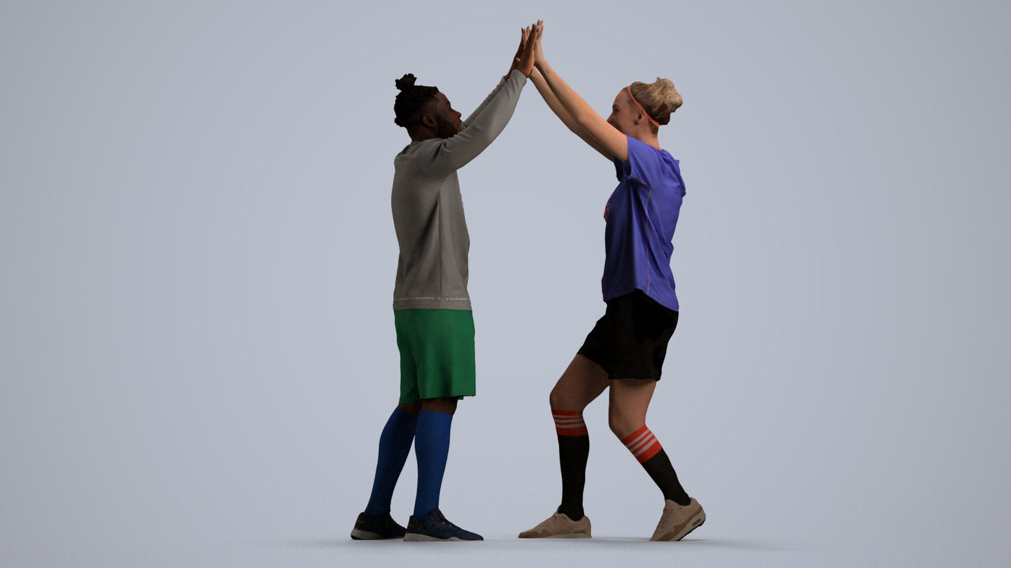 realistic 3D human woman sport, archviz people FBX OBJ for Blender, front view render