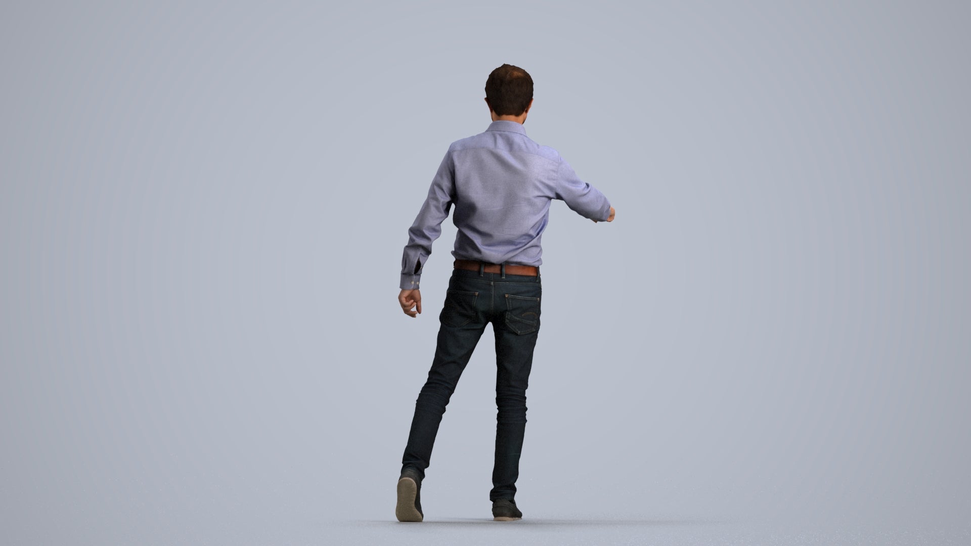 realistic 3D people man casual door, render-ready for V-Ray and Corona, FBX OBJ, front view render