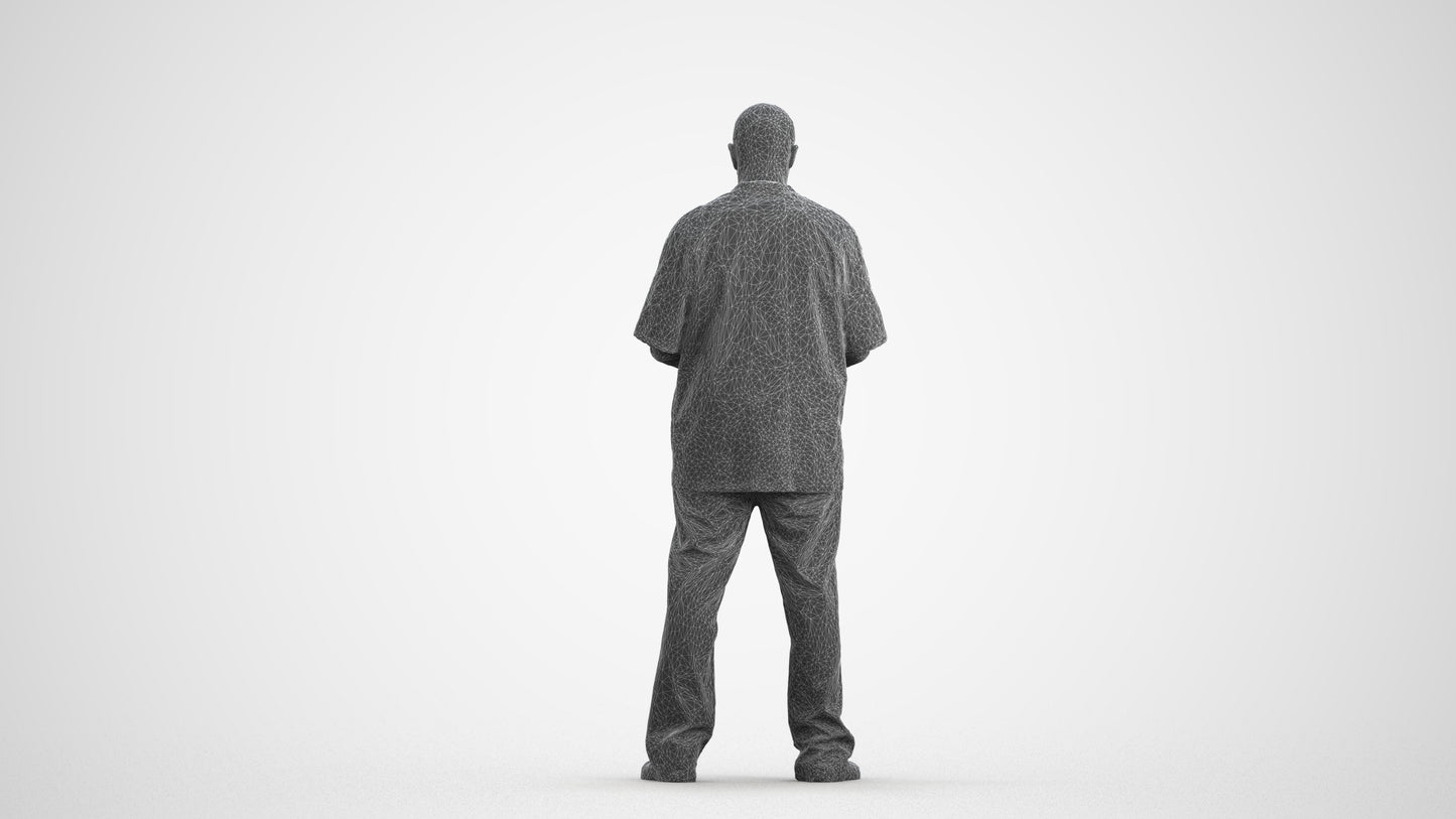 3D people model man medical, scanned human for 3ds Max rendering, wireframe front view