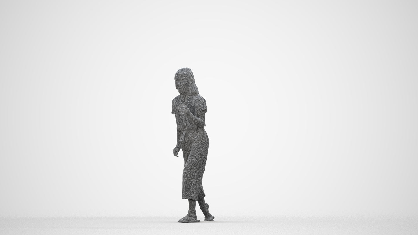 realistic 3D people girl kids, render-ready for V-Ray and Corona, FBX OBJ, wireframe back view