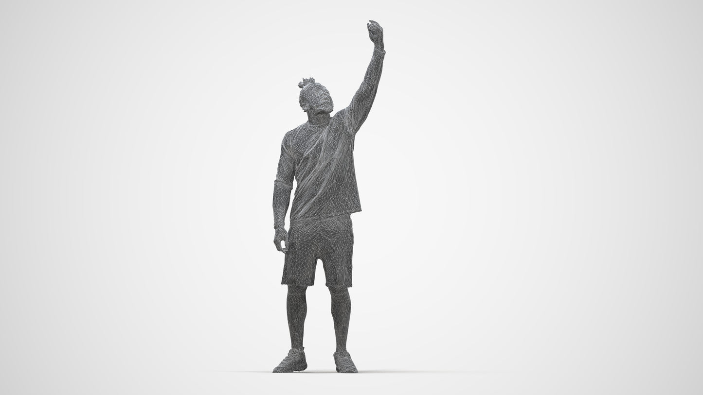 3D human model man sport, photogrammetry scanned person for archviz, wireframe back view