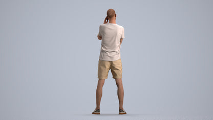 realistic 3D people man casual standing, render-ready for V-Ray and Corona, FBX OBJ, front view render