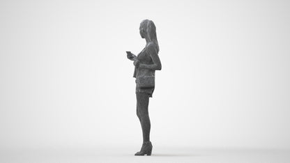 photogrammetry 3D girl casual standing, realistic human model archviz FBX, square thumbnail