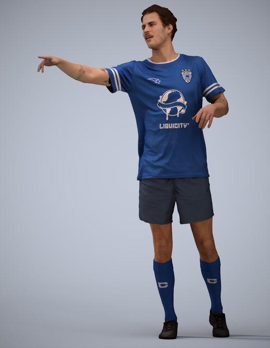3D human model man sport, photogrammetry scanned person for archviz