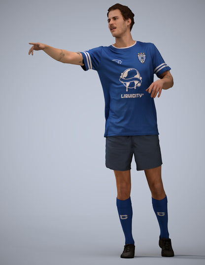 3D human model man sport, photogrammetry scanned person for archviz