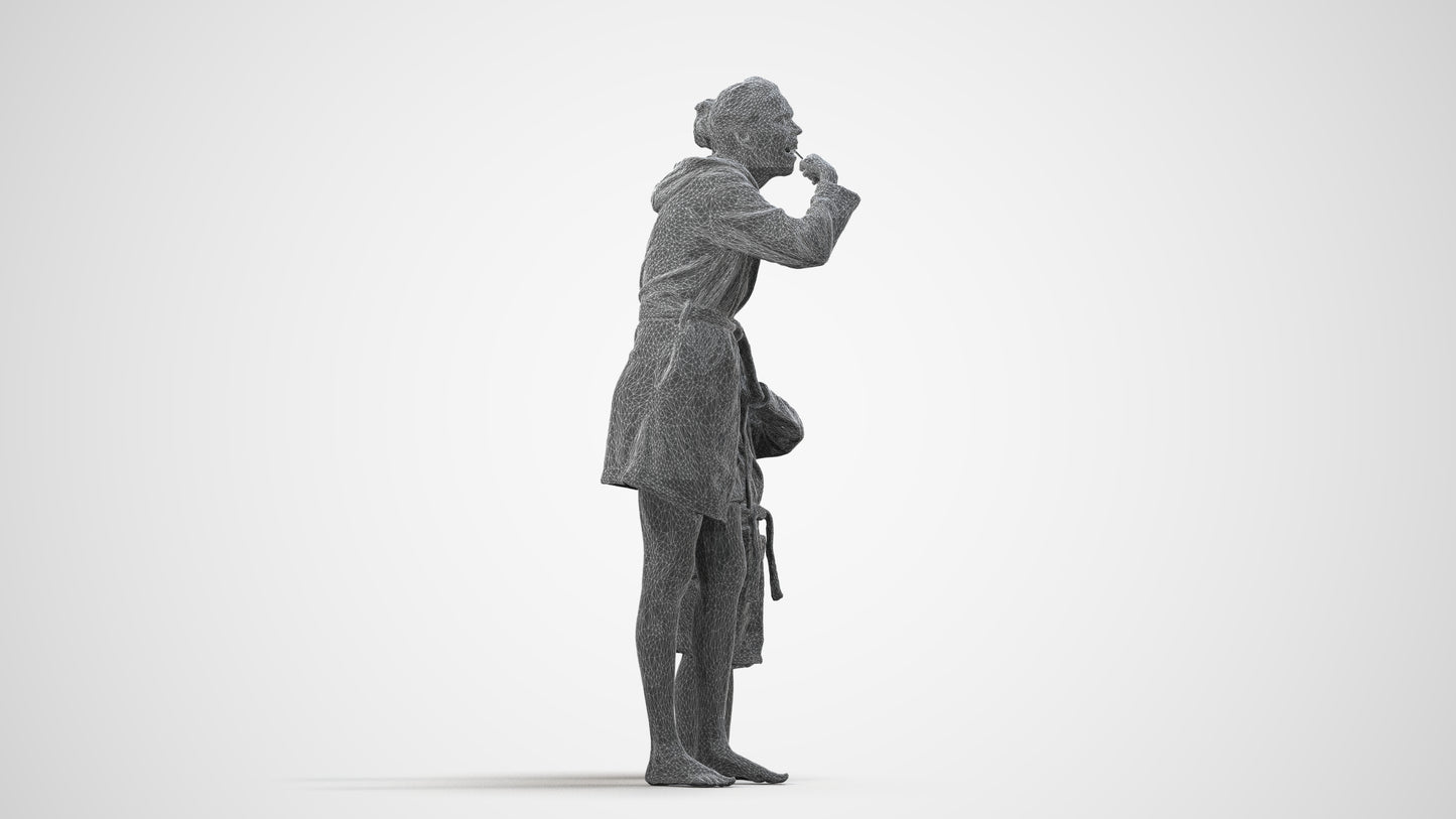 realistic 3D girl kids, scanned archviz people for Blender and 3ds Max, wireframe side view