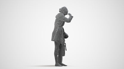 realistic 3D girl kids, scanned archviz people for Blender and 3ds Max, wireframe side view