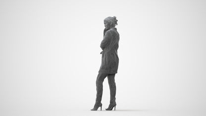 realistic 3D people woman business standing, render-ready for V-Ray and Corona, FBX OBJ, square thumbnail