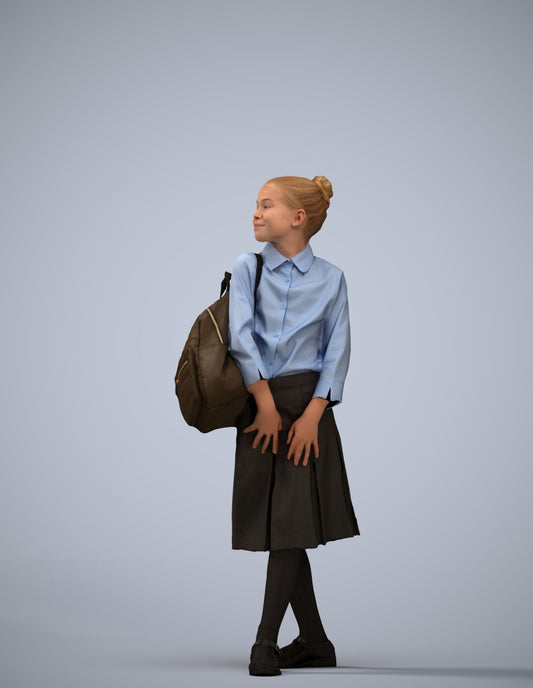 3D people model girl kids, scanned human for 3ds Max rendering