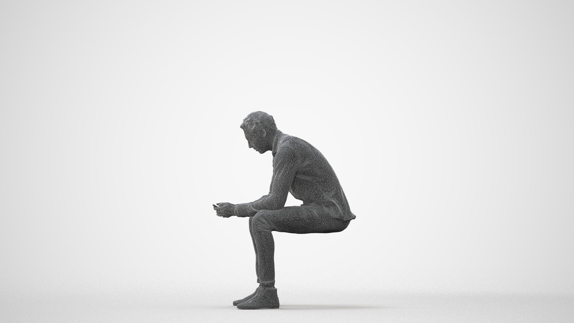 realistic 3D people man casual sitting, render-ready for V-Ray and Corona, FBX OBJ, square thumbnail
