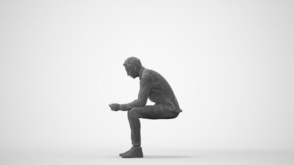 realistic 3D people man casual sitting, render-ready for V-Ray and Corona, FBX OBJ, square thumbnail