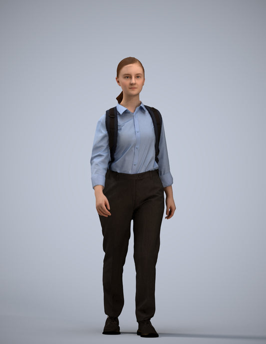 scanned 3D girl kids, photogrammetry people for Enscape and V-Ray