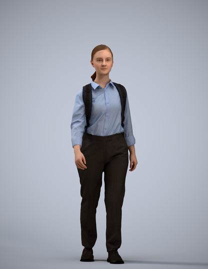 scanned 3D girl kids, photogrammetry people for Enscape and V-Ray