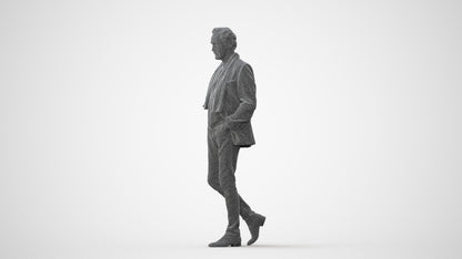 realistic 3D man business standing, scanned archviz people for Blender and 3ds Max, square thumbnail