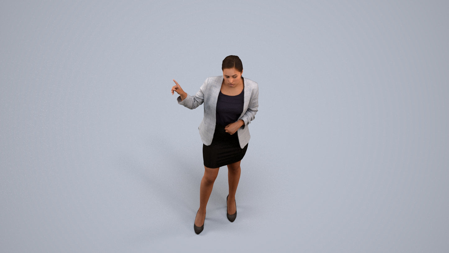 realistic 3D woman business, scanned archviz people for Blender and 3ds Max, back view render