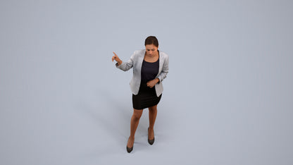realistic 3D woman business, scanned archviz people for Blender and 3ds Max, back view render